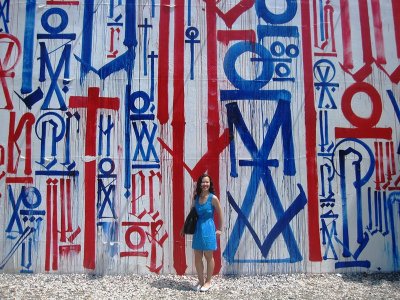 Lady and a wall