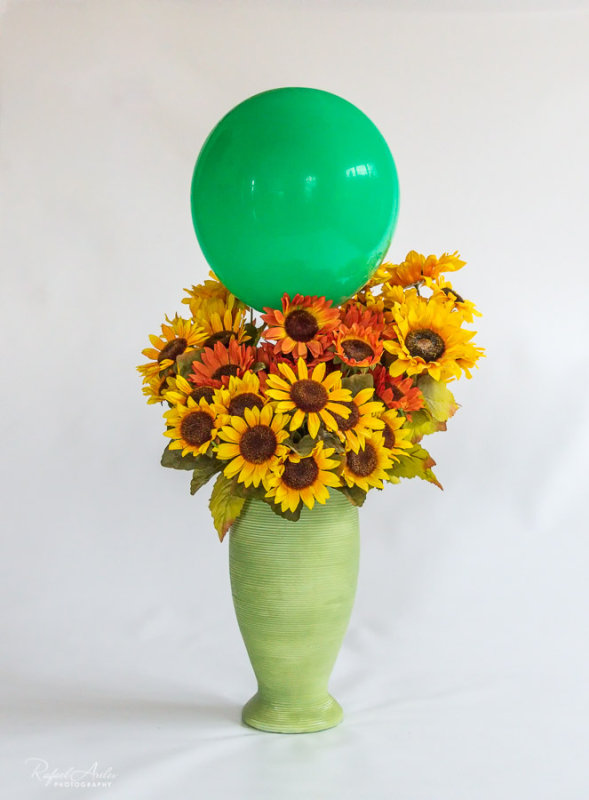 Balloon and flowers