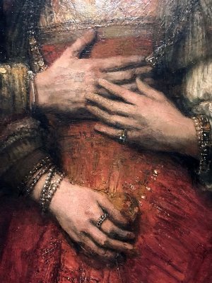 Isaac and Rebecca, Known as ‘The Jewish Bride’ (1665-1669), detail - Rembrandt van Rijn -8334