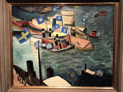 Flying the Flag in the Harbor (1914) - Isaac Grnewald - Stadsmuseet i Stockholm - 9898
