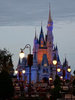 Castle closeup at dusk