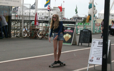 Dont often see young girls skateboarding.