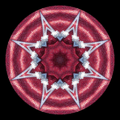 Kaleidoscope created with textile and necklace