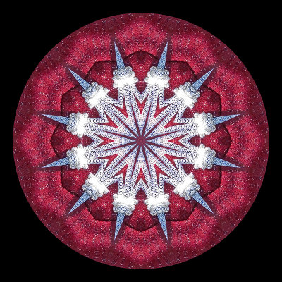 Kaleidoscope created with textile and necklace