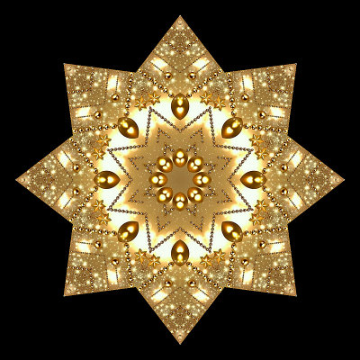 Kaleidoscope created with a picture of a winter decoration