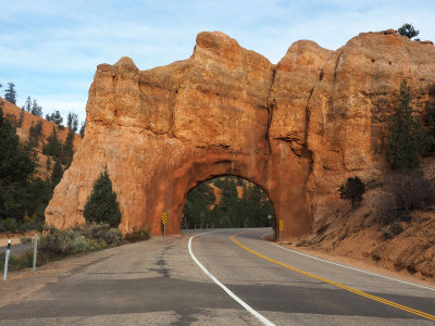Driving through Red Canyon in the Dixie National Forest