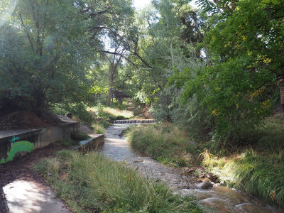 The Mill Creek flows through the park in Moab, UT