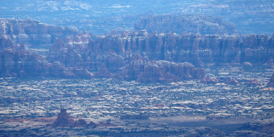 A distant view of the Needles district of Canyonlands NP