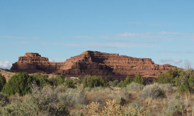 Rock formation in the evening light while leaving Needles District of Canyonlands