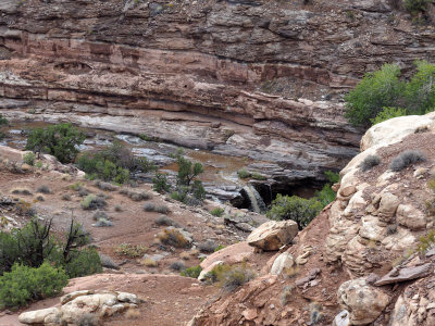 The waterfall in Big Spring Canyon, Needles District of Canyonland NP
