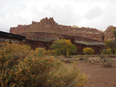 A view from the Capitol Reef National Park visitor center