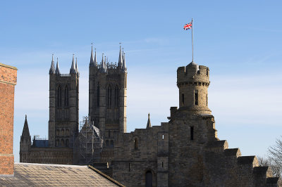 Cathedral towers from old castle walls