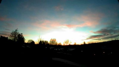 Drone sunrise photo (trying to get above the neighborhood trees)