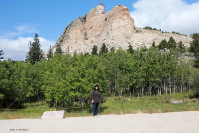 Liz at unfinished Crazy Horse Memorial