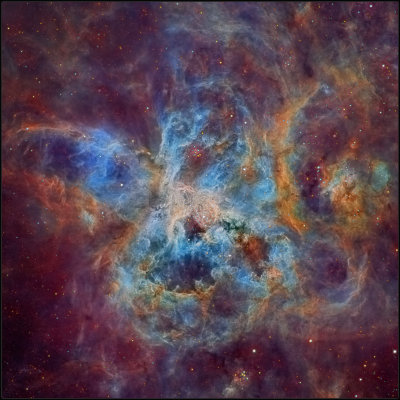 Tarantula nebula in Hubble color mapping