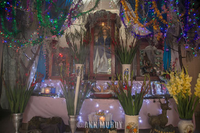 Nacimiento with Virgin and lights