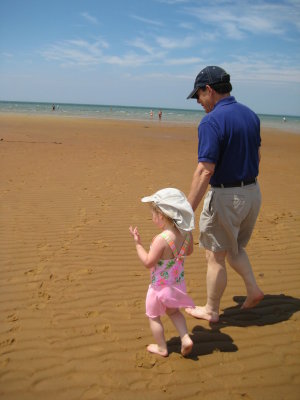 Low tide with Papa  Where's the water?