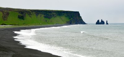 Reynisfjara Black Sand Beach and Blasandi, Basalt Sea Stacks, Vik, Iceland 358  