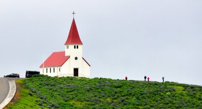 Vikurkikja and village of Vik, Iceland 391 
