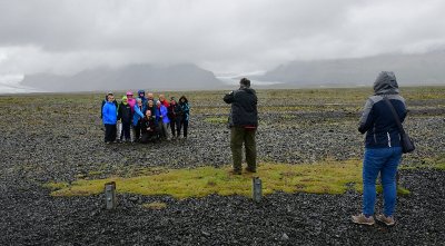 Tourists at Skeiðará Bridge Monument on Skeiðarársandur Iceland 542  