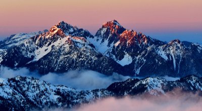 Mount Constance at sunset, Olympic Mountains, Washington 699 