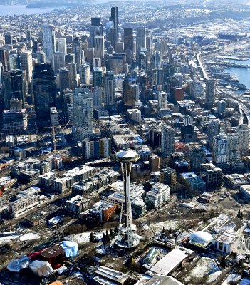 Space Needle, Pacific Science Center, Seattle Highrises, Former Alaskan Viaduct, Seattle Stadiums, Washington 410 