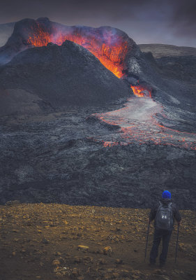 Fagradalsfjall volcano.  Performed by Nature..