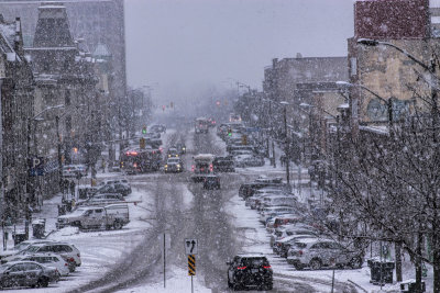 Downtown on a Snowy Day 