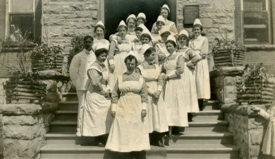 Nurses on the Steps 