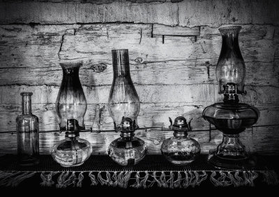 Lamps and a Bottle  