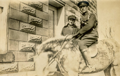 Mounted Soldier and Lady 