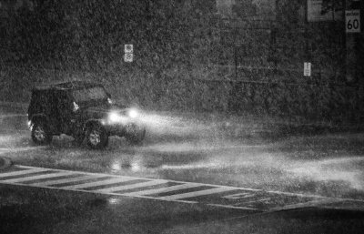 Jeep in a Storm  