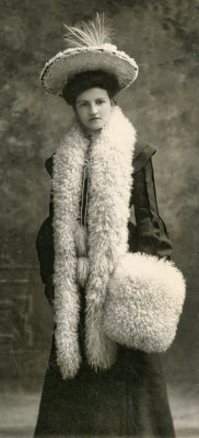 Lady with a Fuzzy Scarf and Muff  