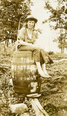 Girl on a Barrel  