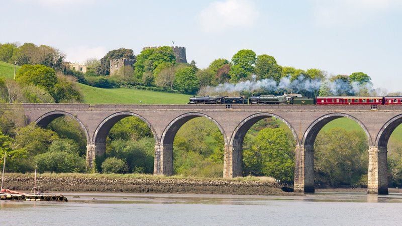 IMG_2940.CR2 Trematon Castle, Forder Viaduct and Steam Train from Forder Lake -  A Santillo 2011