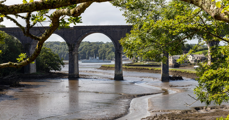 IMG_8891-Pano.jpg Forder Creek, Forder Viaduct and HMS Brecon on the River Lynher -  A Santillo 2020