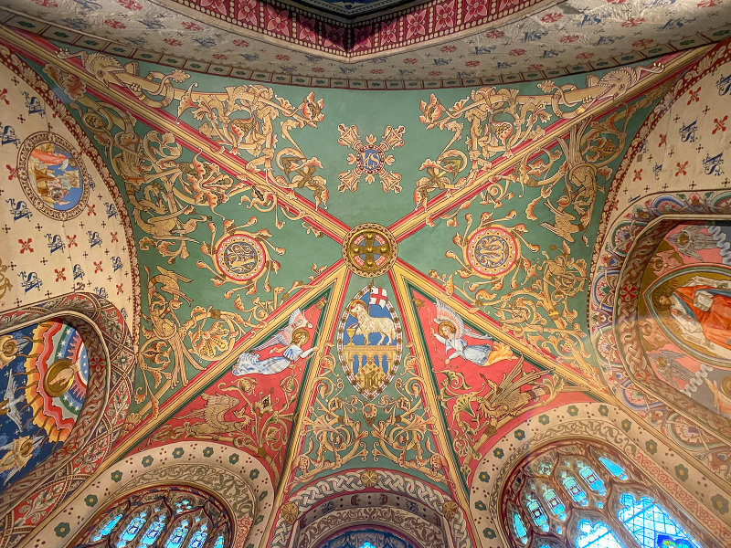 Gloucester Cathedral - Chapel of St Andrew - The walls of this medieval Abbey were covered with colourful paintings like this.