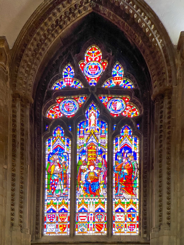 Gloucester Cathedral - Henry II was crowned here in 1216 aged just nine. depicted in this Victorian window.