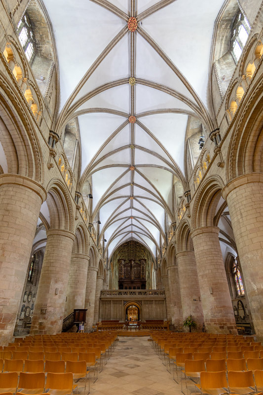 Gloucester Cathedral - The Nave looking towards the Choir.
