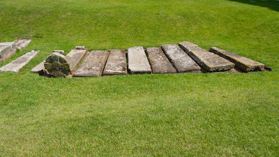 IMG_3396.CR2 Stone coffins at St Hildas Abbey - Whitby -  A Santillo 2011