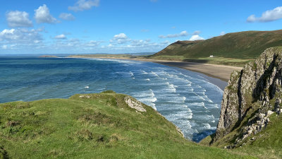 Looking across Rhossili Bay Beach