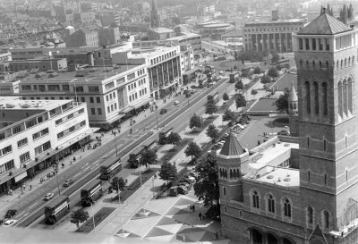 Royal Parade Plymouth - taken from top of Civic Centre cica 1960's