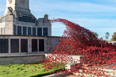 Plymouth Naval Memorial - Poppy display Plymouth Hoe 2017