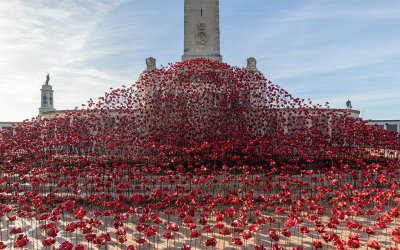 Plymouth Naval Memorial - Poppy display Plymouth Hoe 2017