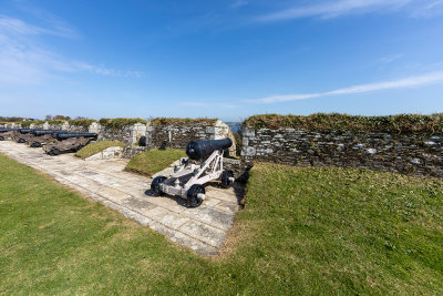 Pendennis Castle - cannon battery on outer wall