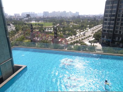 From Landmark 81 swimming pool looking toward Central Park