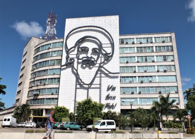 Image of Fidel Castro in Plaza de la Revolucion