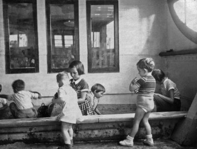 1954 - 1957 Kenya Castle - Susie & Cathie playing in sand box.jpg