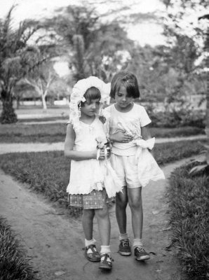 1954 - 1957 Susie & Cathie playing Wedding.jpg