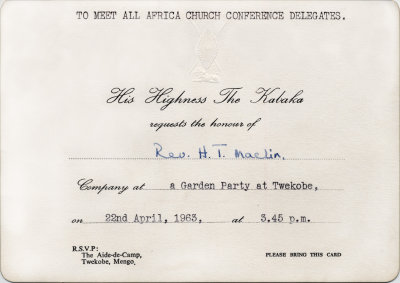 His Highness the Kabaka - Garden Party - Twekobe Palace, Uganda - April 22 1963.jpg